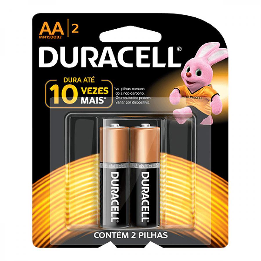 Pilha Duracell AA Pequena com 2 Unidades