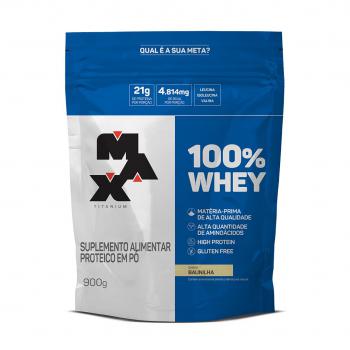 100% Whey Protein Refil Baunilha Max Titanium 900g