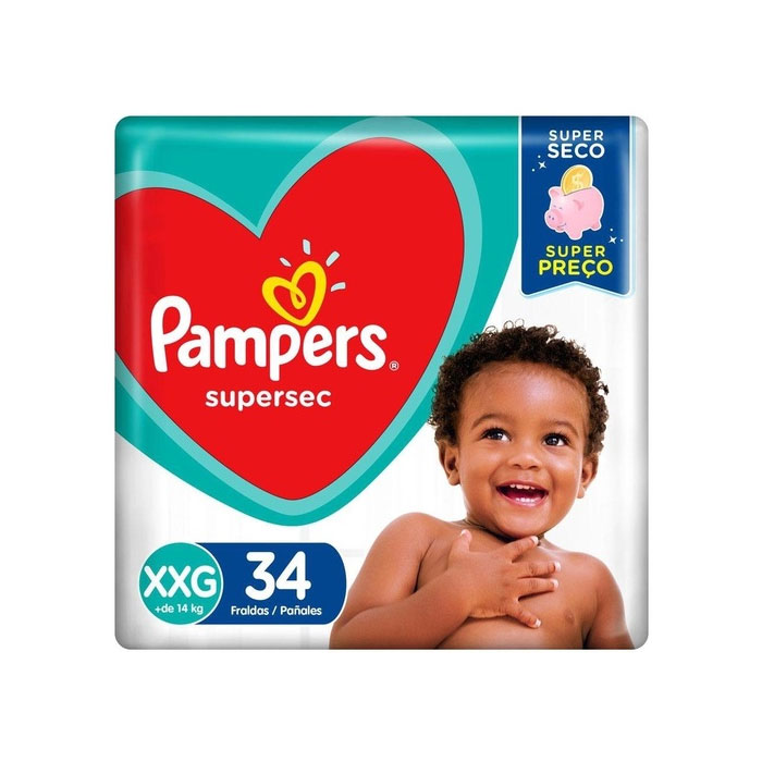 Fralda Pampers SuperSec XXG 34 Unidades