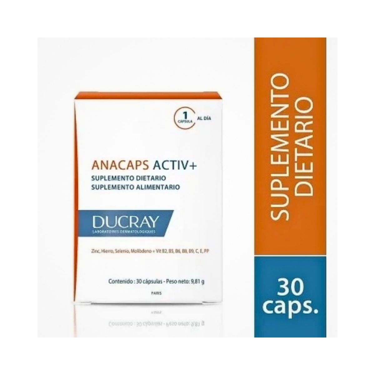 Suplemento Alimentar para Cabelos e Unhas Anacaps Activ+30 Cápsulas