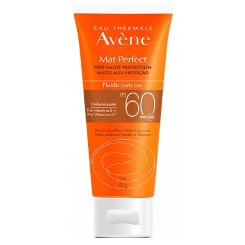 Protetor Solar Facial Avene Mat Perfect com cor, FPS 60 com 40g