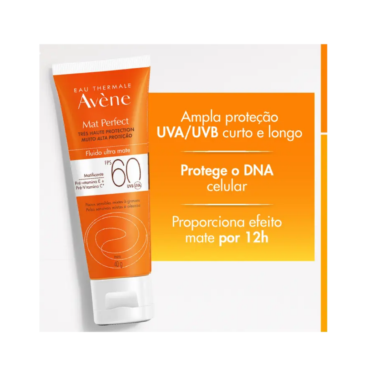Protetor Solar Avene Mat Perfect Fluid Ultra Mate FPS60 50Ml