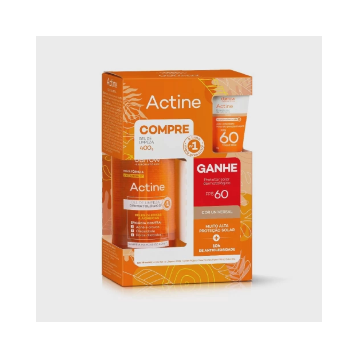 Kit Darrow Actine Gel de Limpeza 400g + Protetor Solar Cor Universal FPS 60 20G