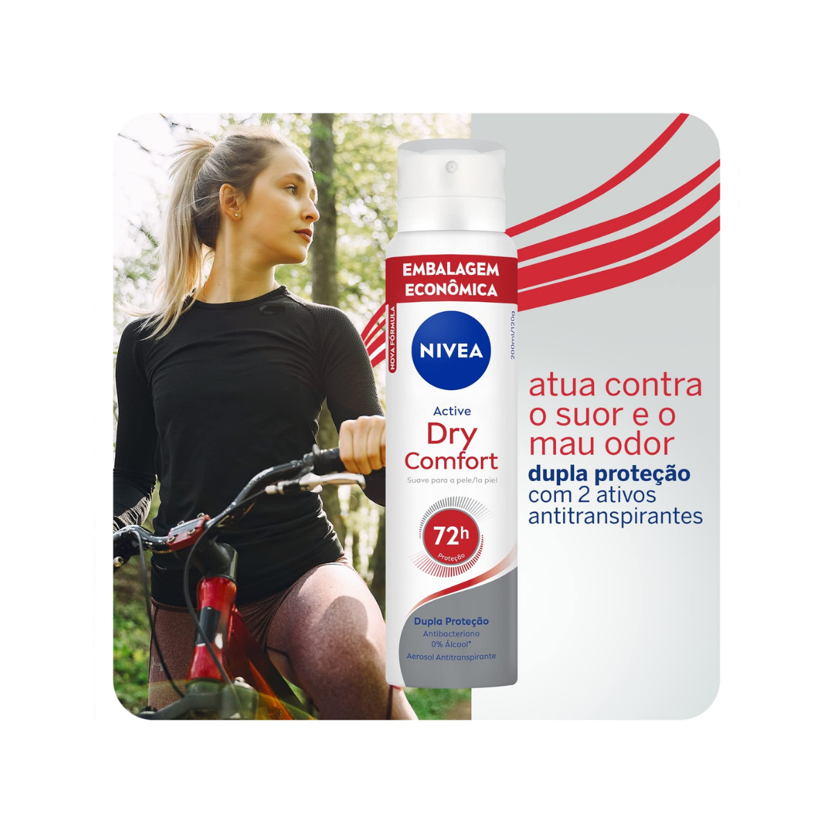 DESODORANTE NIVEA ACTIVE DRY COMFORT 72H ANTITRANSPIRANTE AEROSOL 200ML