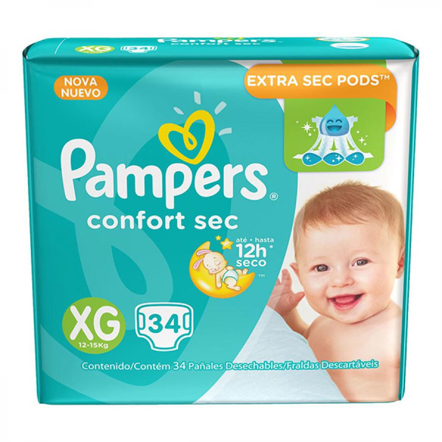Fralda Pampers Confort Sec XG 34 Unidades