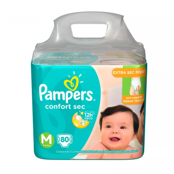 Fralda Confort Sec M Pampers 80 Unidades