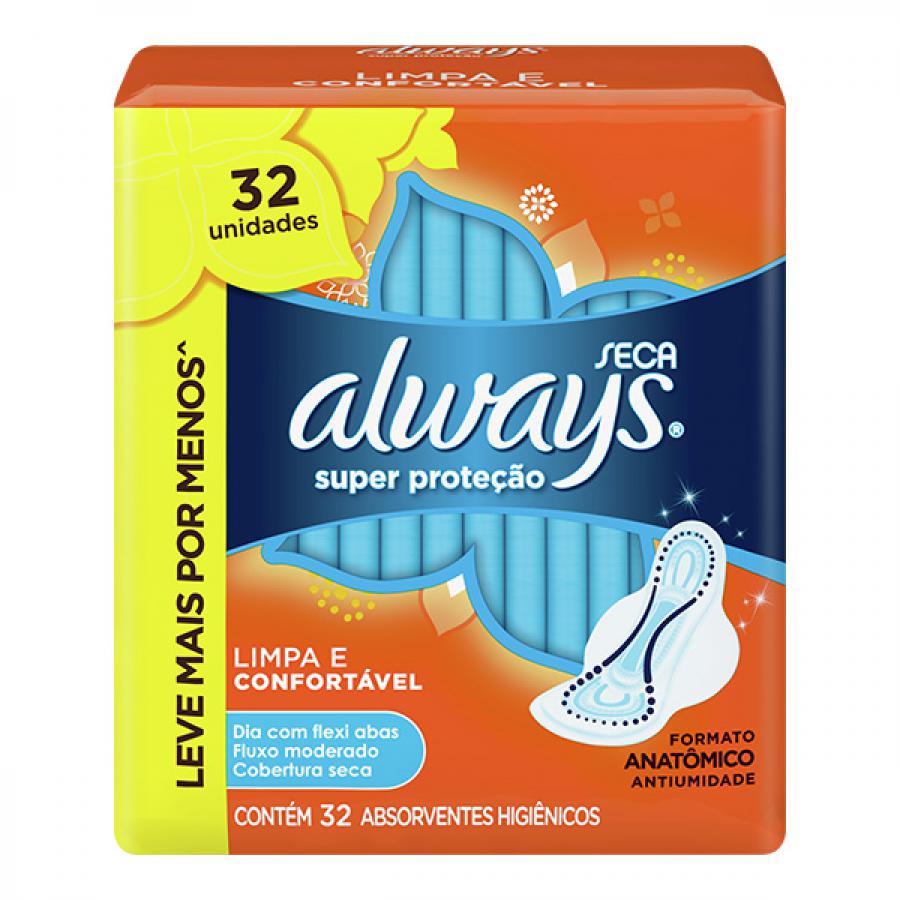 Absorvente Always Super Protecao Seca 32 unidades