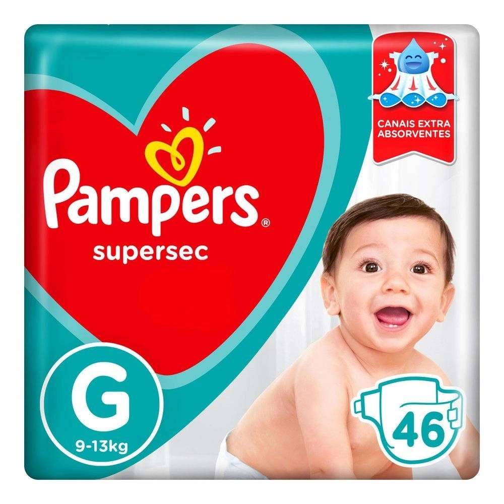 Fraldas Supersec G Pampers 46 Unidades