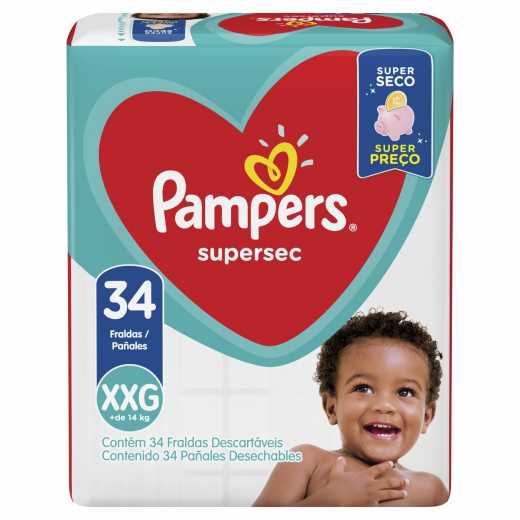 Fralda Pampers Supersec Tamanho XXG 34 Unidades