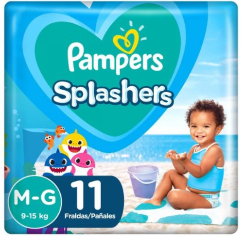 Fralda Pampers Splashers M/G, pacote com 11 unidades