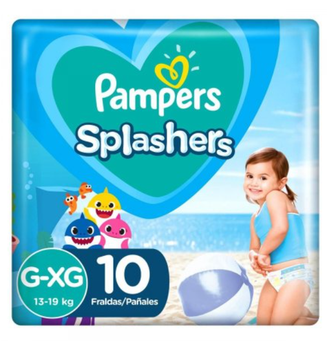 Fralda Pampers Splashers G/XG, pacote com 7 unidades