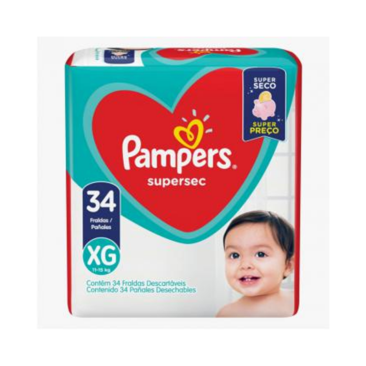 Fralda Pampers Supersec XG 34 Unidades