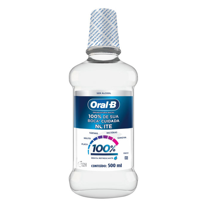 Enxaguante Bucal Oral-B 100% De Sua Boca Cuidada Noite 500ml