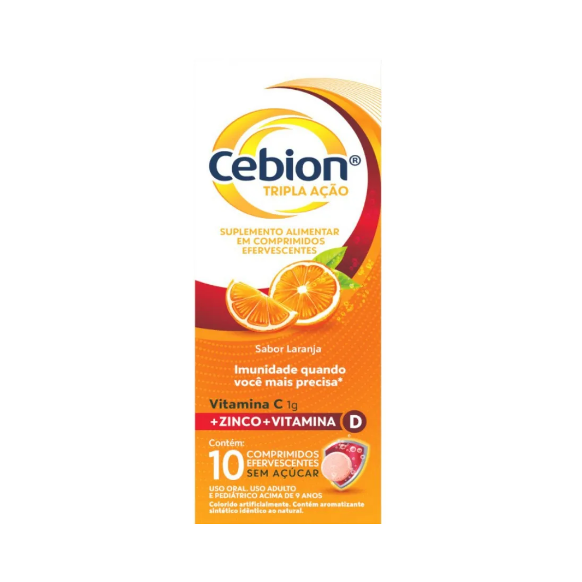 Vitamina C Efervescente Sabor Laranja Cebion 10 Comprimidos