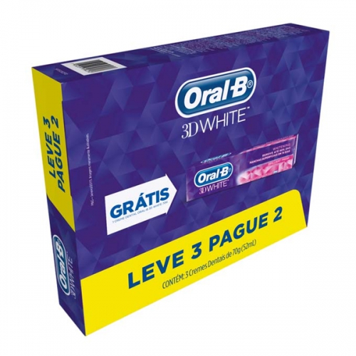 Creme Dental Oral-B 3D White Leve 3 Pague 2