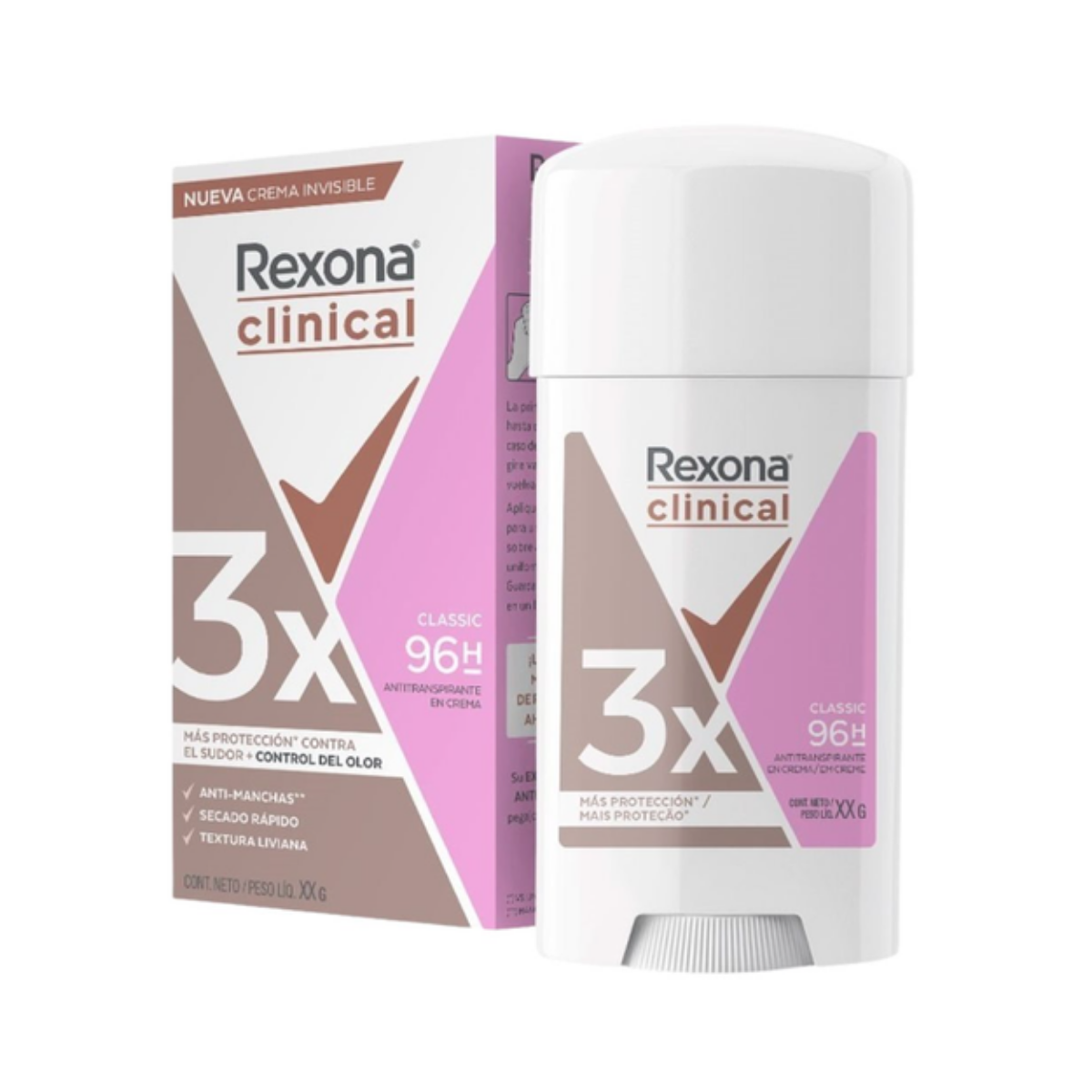 Desodorante Rexona Clinical Classic Antitranspirante 96h Creme 58G