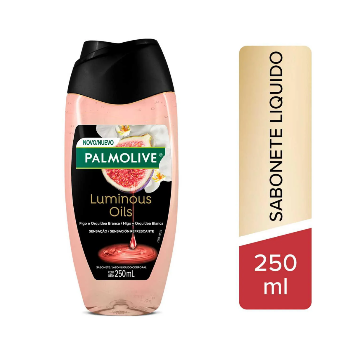 Sabonete Palmolive Luminous Oils figo e orquidea branca, liquido com 250mL