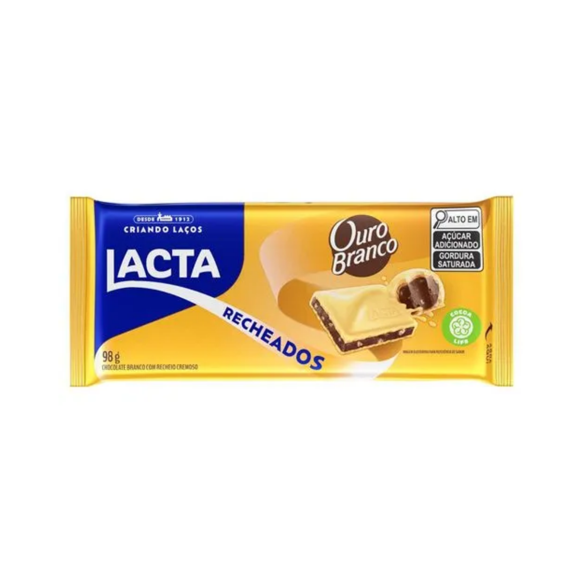 Chocolate Branco Lacta Com Recheio Ouro Branco 98G
