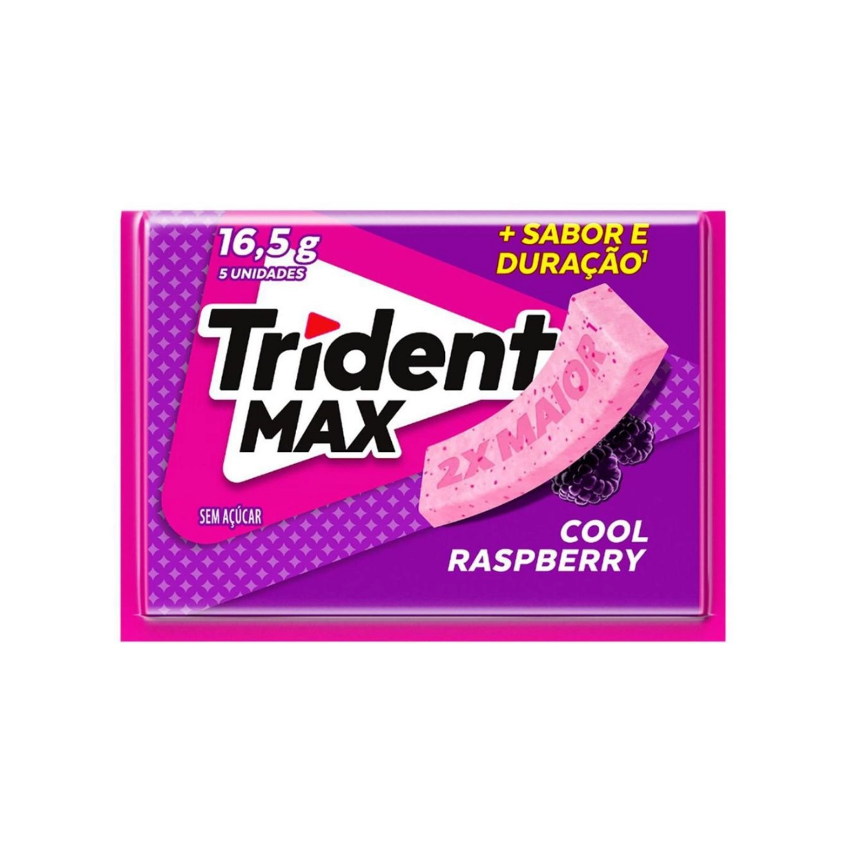 Chiclete Max Cool Raspberry Zero Acucar Trident 16,5g 5 Unidades