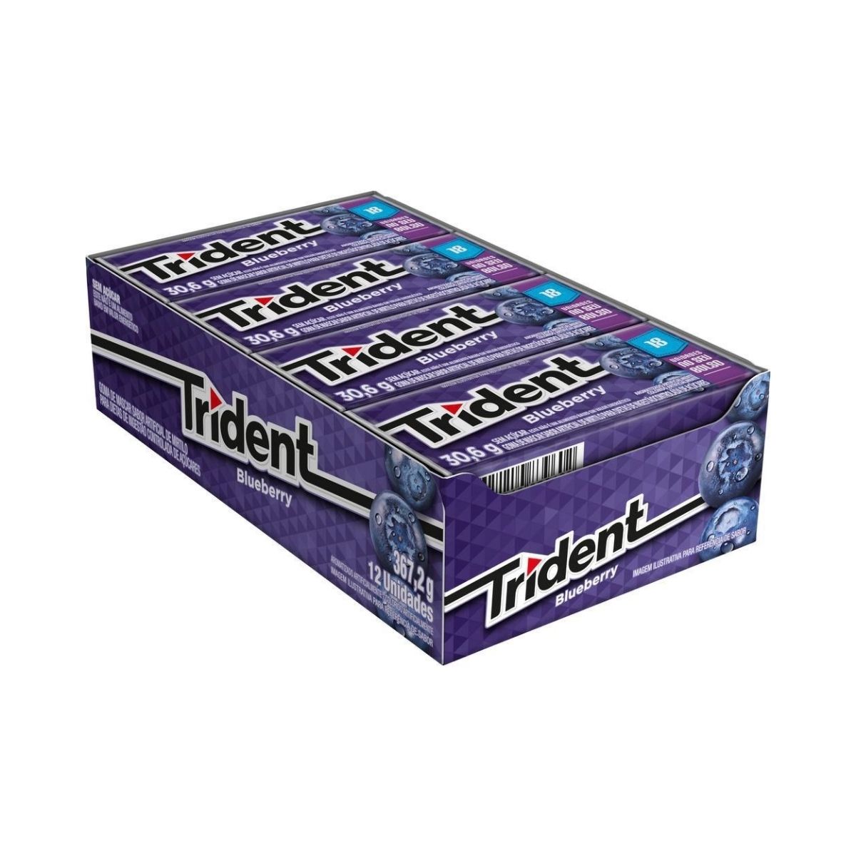 Goma de Mascar Trident Blueberry 6G 12 Unidades