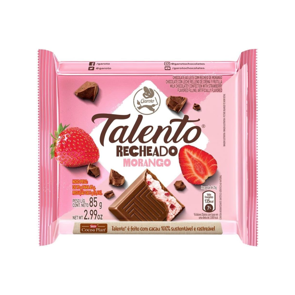 Chocolate Talento Morango Garoto 85g