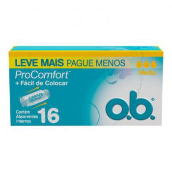 Absorvente Interno ProComfort Médio O.B 16 Unidades