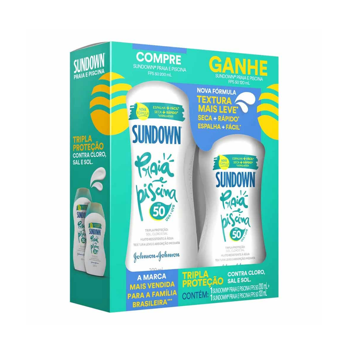 KIT PROTETOR SOLAR SUNDOWN PRAIA & PISCINA FPS 50 200ML + 120ML