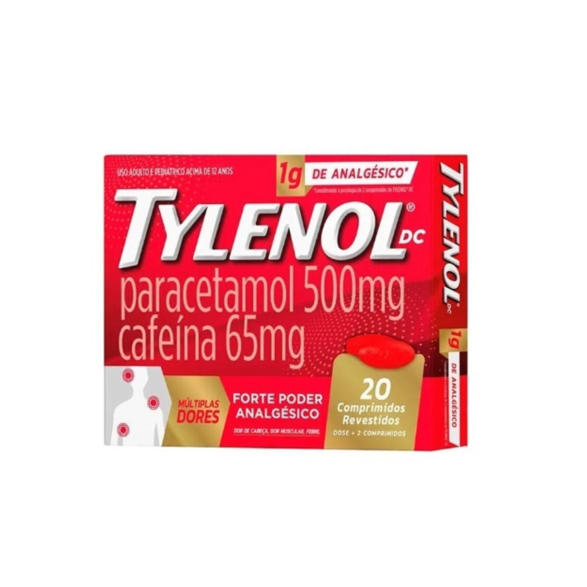 Dc Multiplas Dores Tylenol 20 Comprimidos