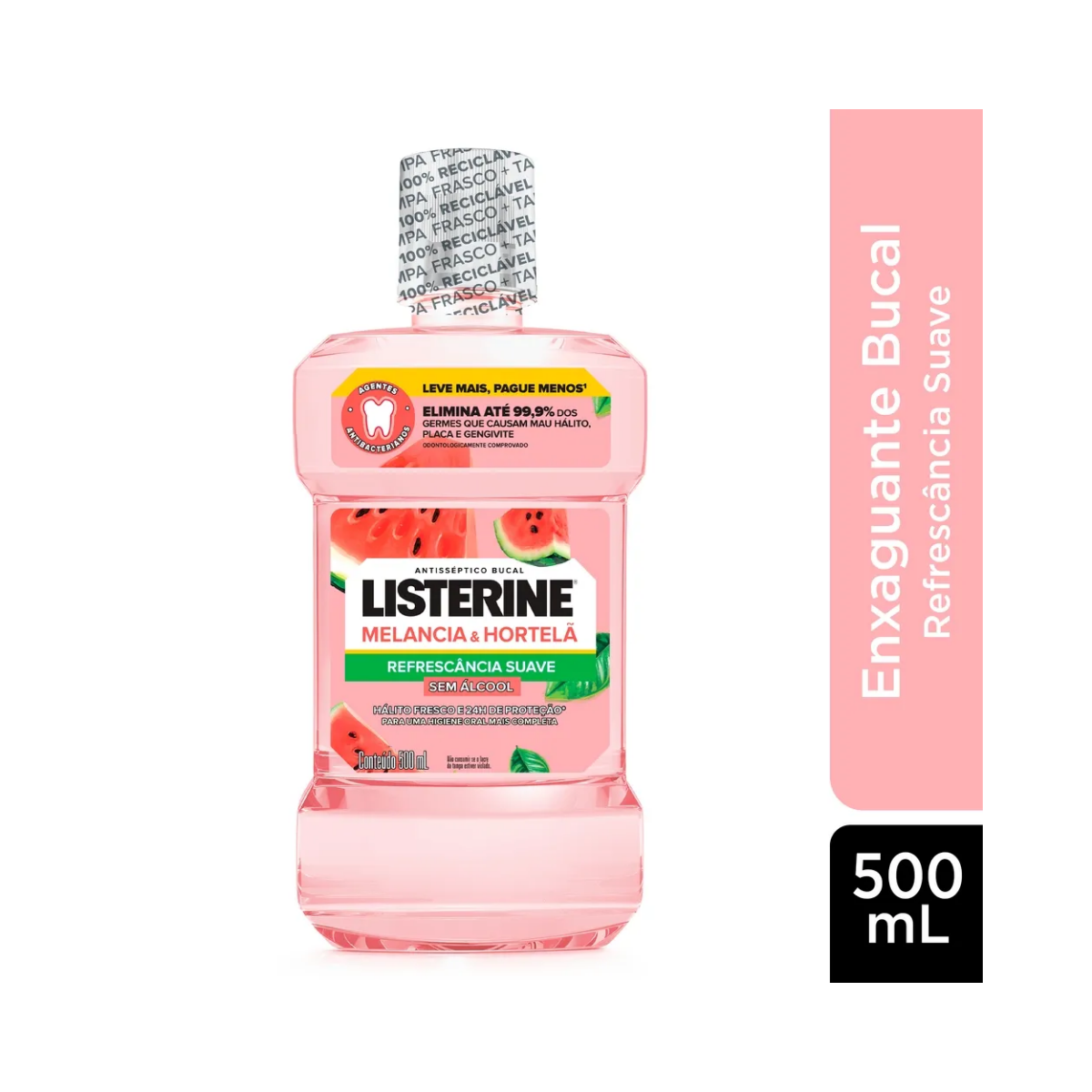 Listerine Melancia & Hortelã Sem Álcool 500Ml