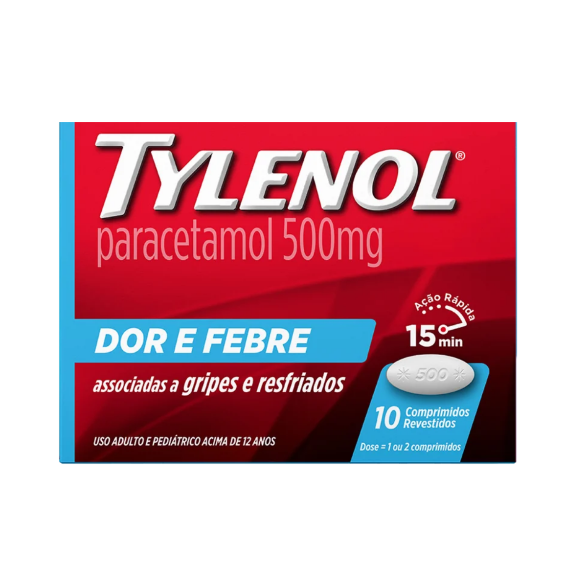 Paracetamol Tylenol 500mg 10 Comprimidos