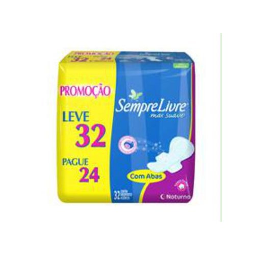 Absorvente Sempre Livre Noturno com 32 Unidades