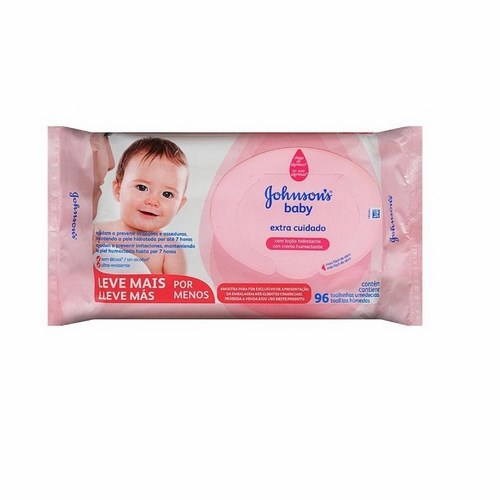 Toalhinhas Umedecidas Johnsons Baby Extra Cuidado 96 Unidades