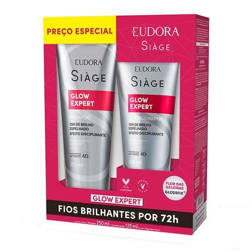 Kit Siage Glow Expert Eudora Shampoo 250ml + Condicionador 125ml