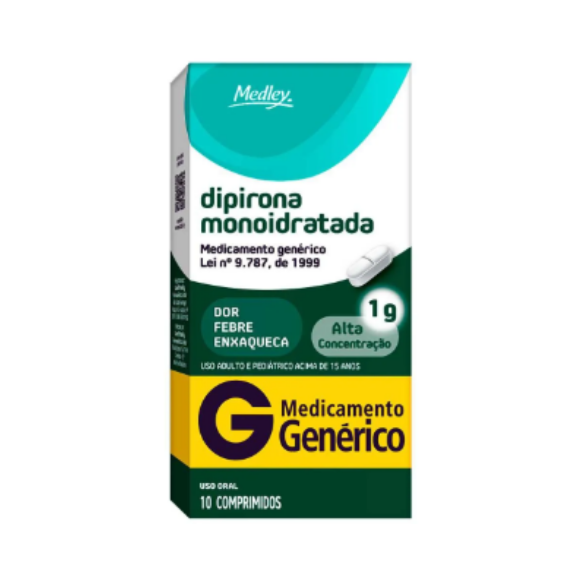 Dipirona Monoidratada Medley 1g 10 Comprimidos