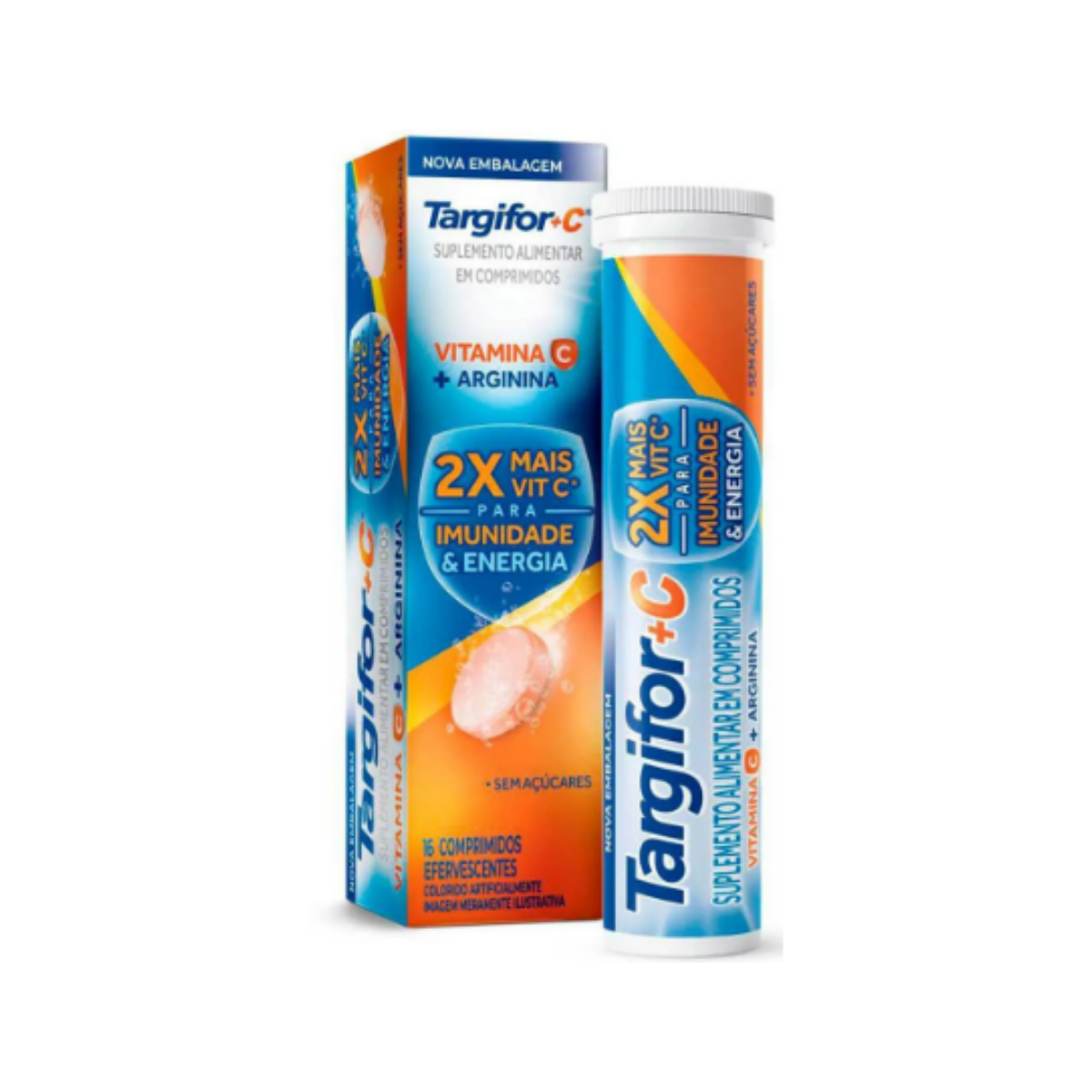 Vitamina C + Arginina Efervescente Targifor 16 Comprimidos