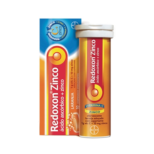 Redoxon Tripla Acao 1g + 10mcg + 10mg, caixa com 10 comprimidos efervescentes, sabor laranja