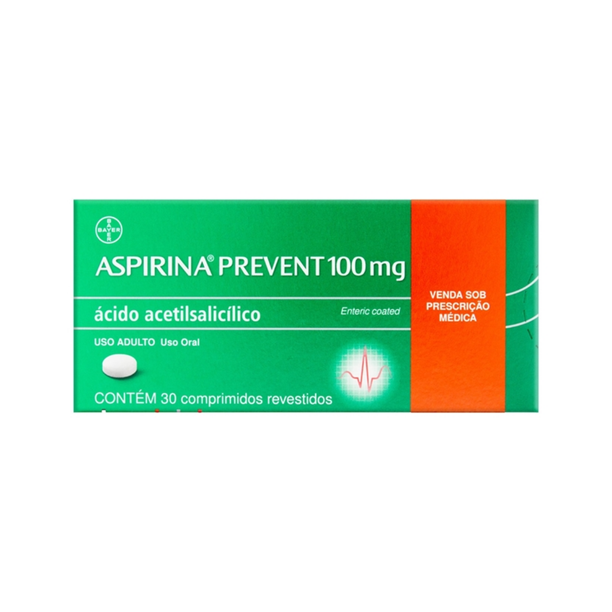 Aspirina Prevent 100mg 100 Comprimidos