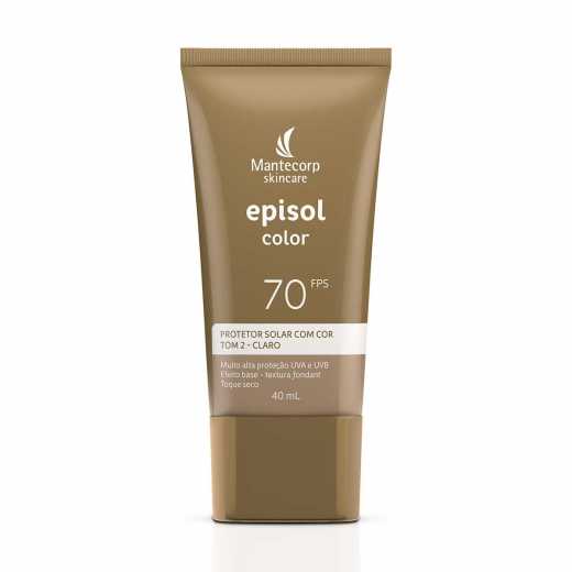 Protetor Solar Facial Episol Color FPS70 Tom 2 Claro com 40ml