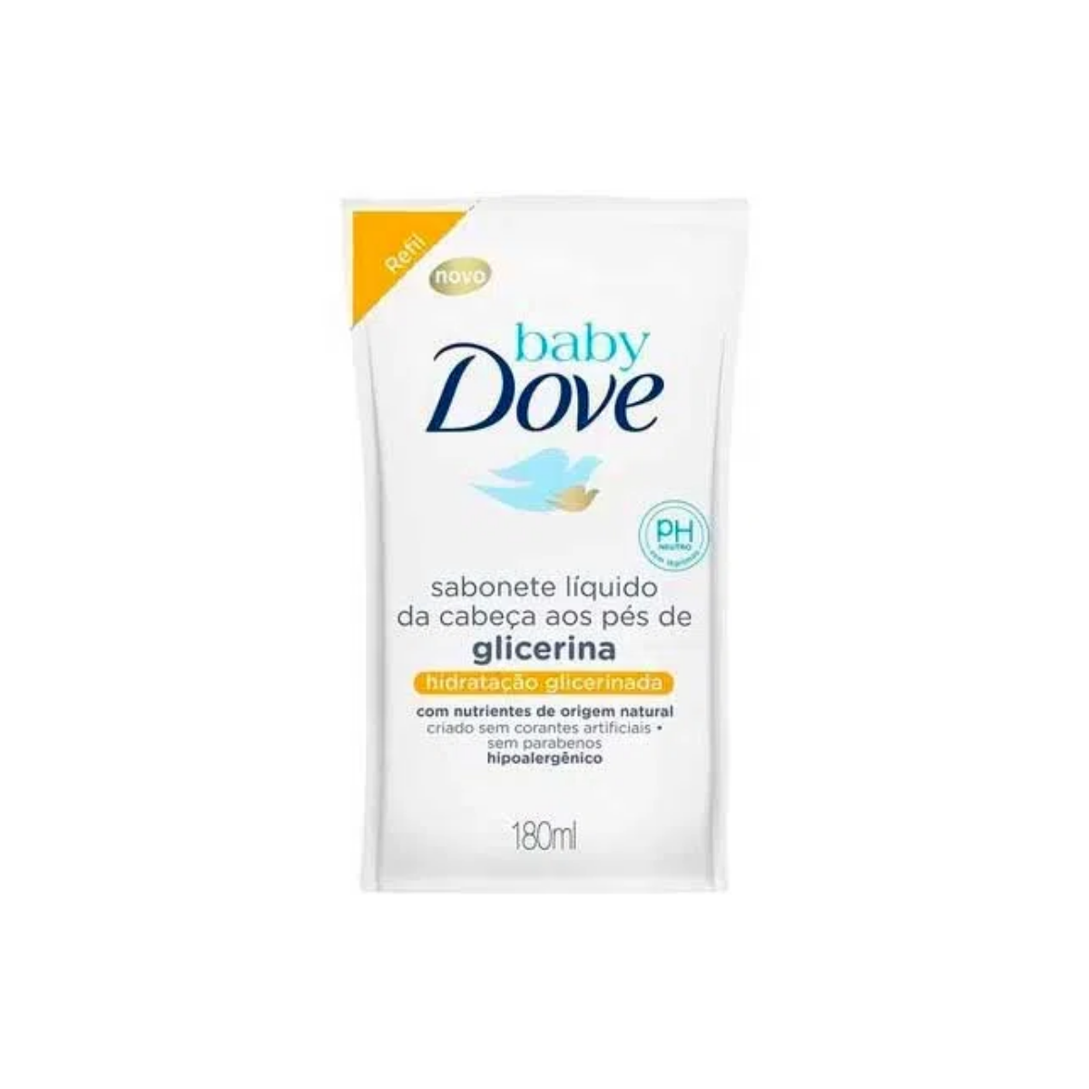 Sabonete Líquido Baby Dove da Cabeça aos Pés Hidratação Glicerinada Refil 180ml