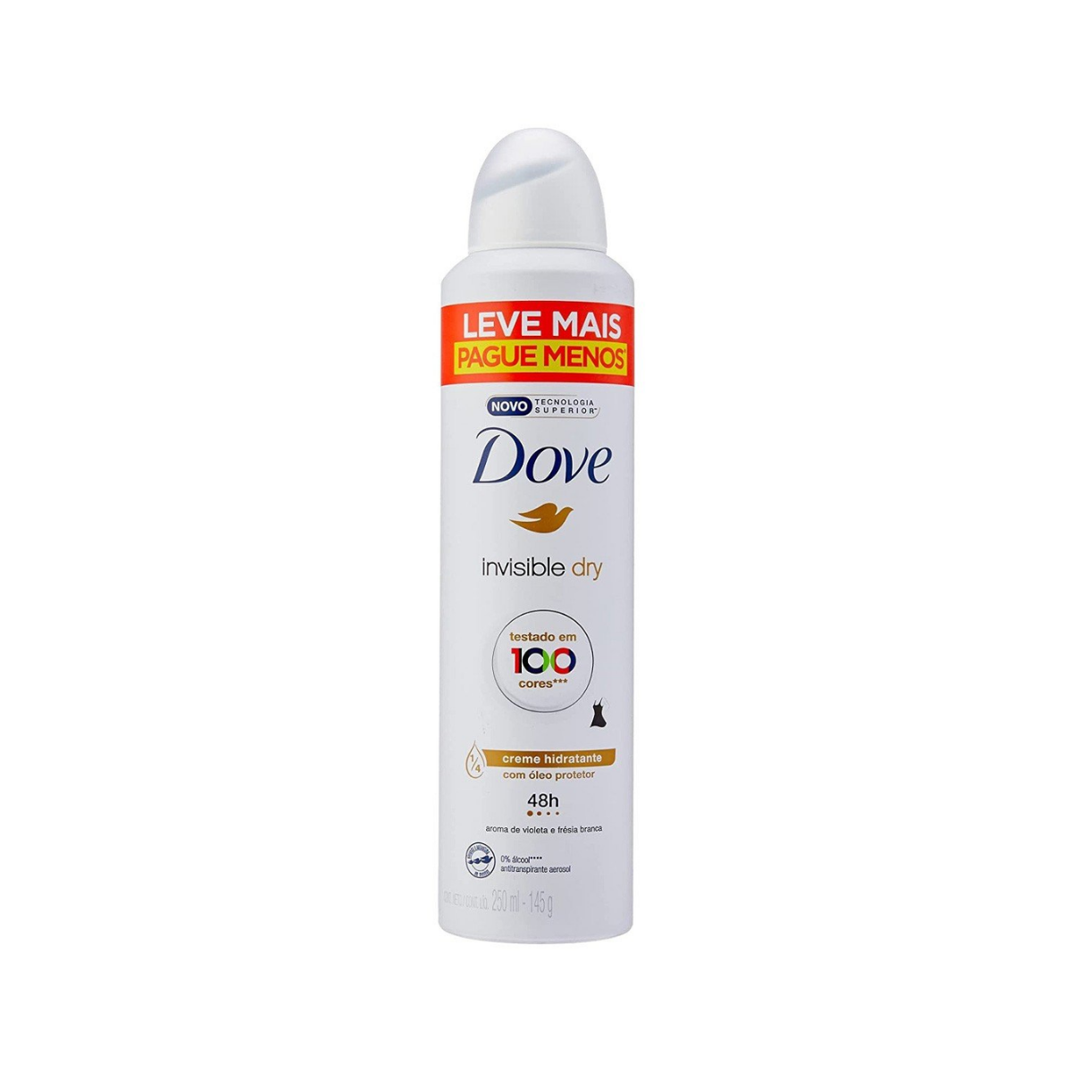 Desodorante Antitranspirante Feminino Dove Invisible dry, 250mL, leve mais pague menos
