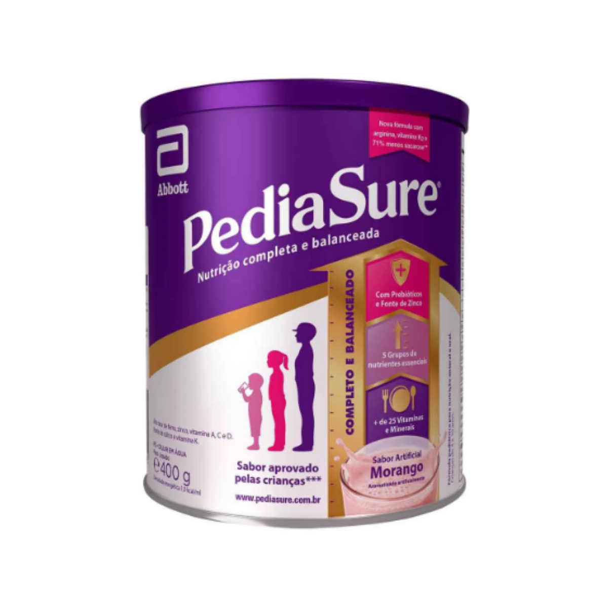 Suplemento Infantil Pediasure 4-10 Anos Morango Abbott 400g