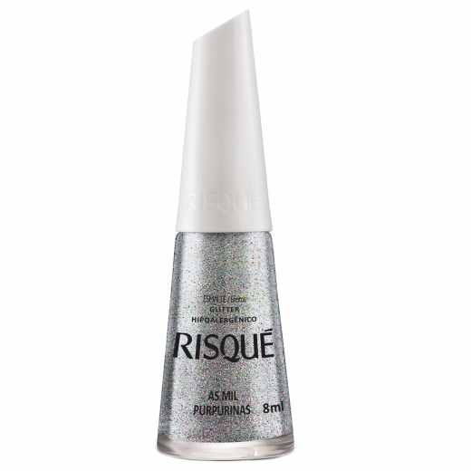 Esmalte Risque Efeito Metalico Glitter As Mil Purpurinas