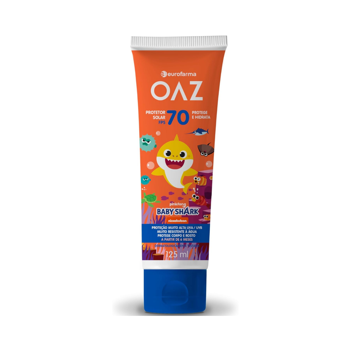 Protetor Solar Baby Shark OAZ Eurofarma FPS70 125ml