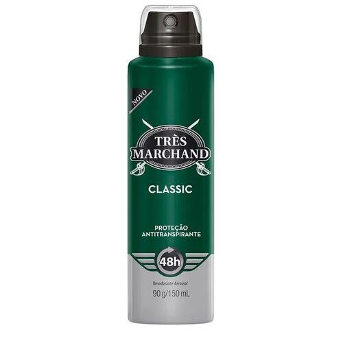 Desodorante Masculino Tres Marchand classic, aerossol com 150mL