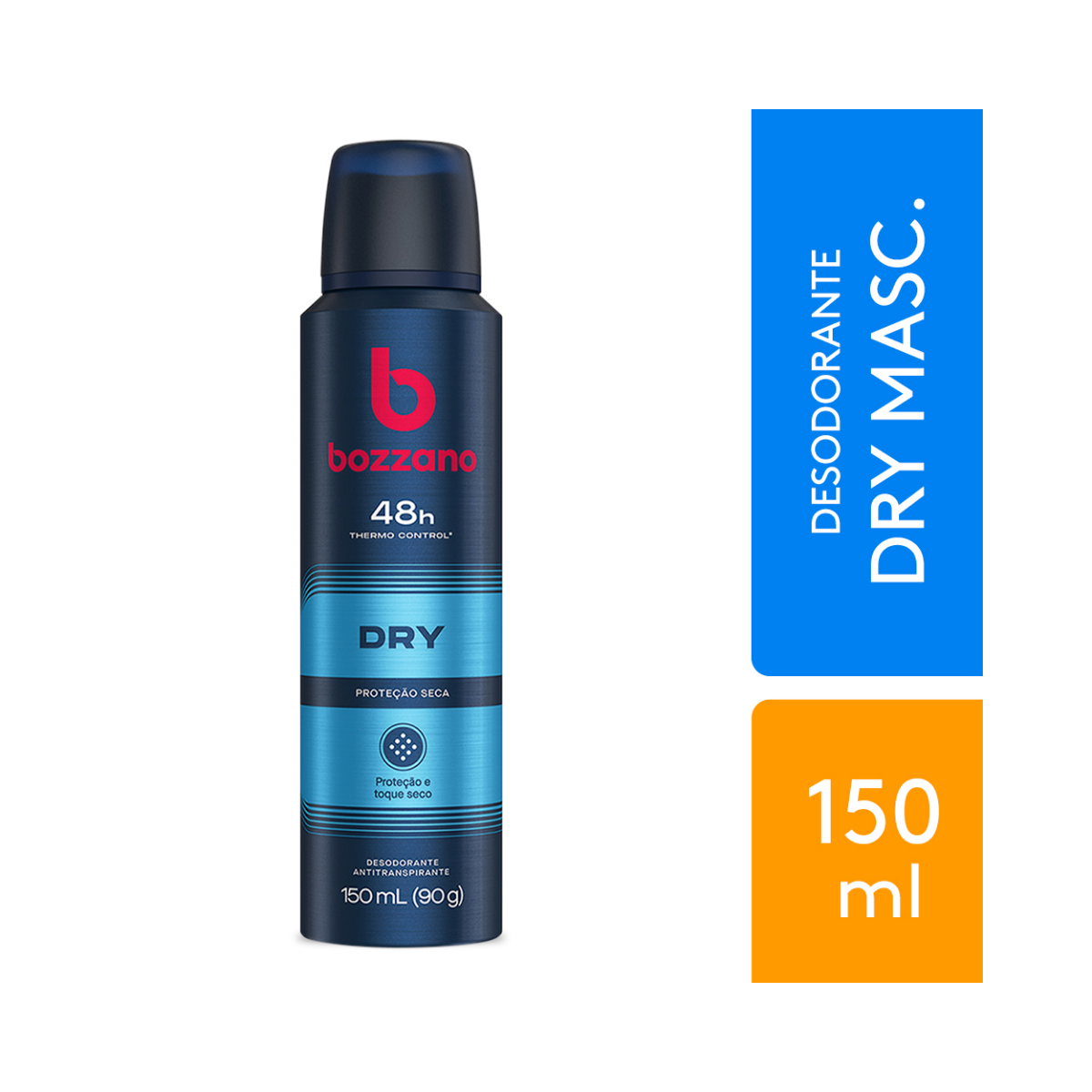 Desodorante Masculino Bozzano dry, aerossol,150mL