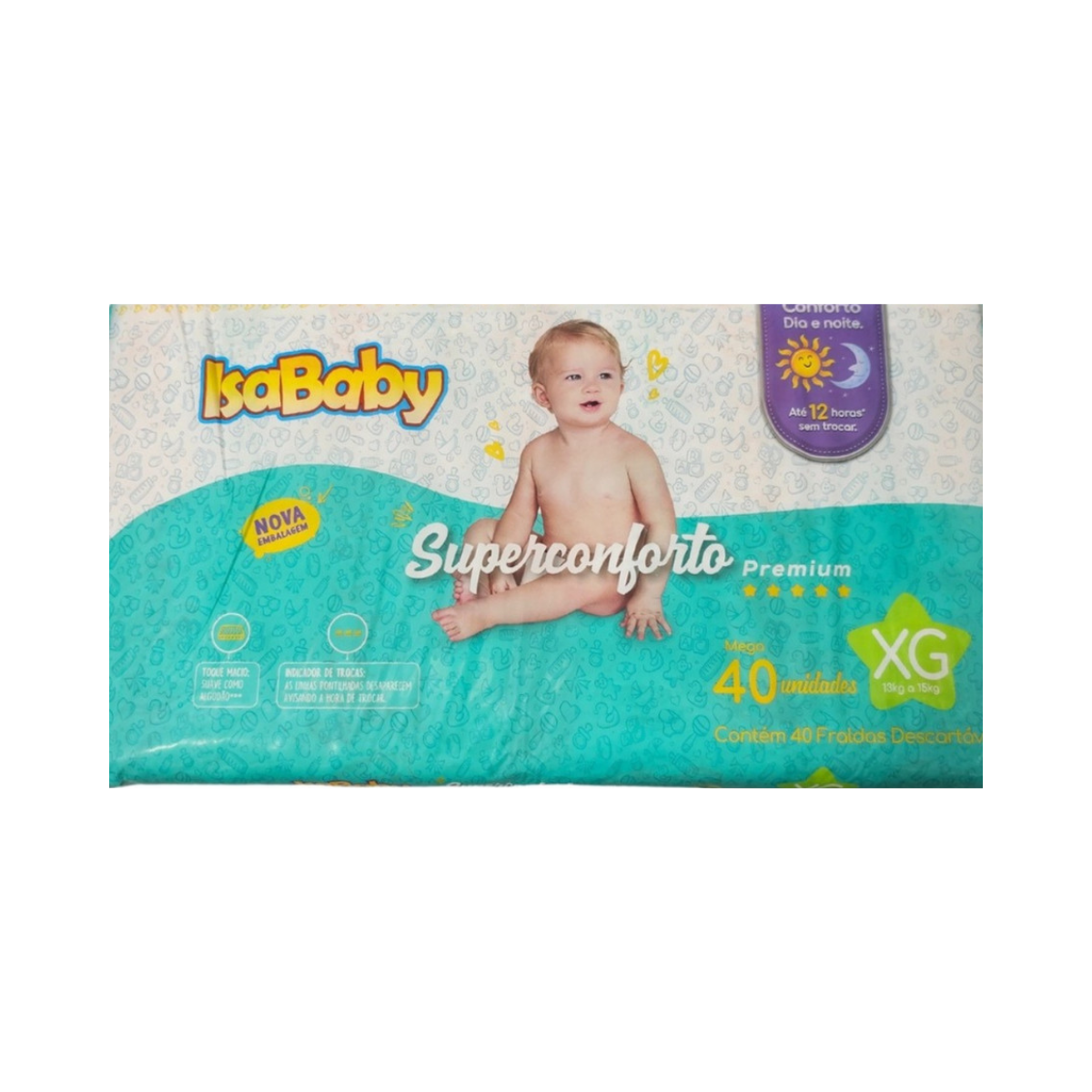 Fralda IsaBaby Premium EG, pacote com 40 unidades