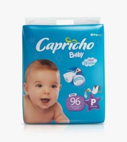 Fraldas Descartáveis Capricho Baby P 96 Unidades