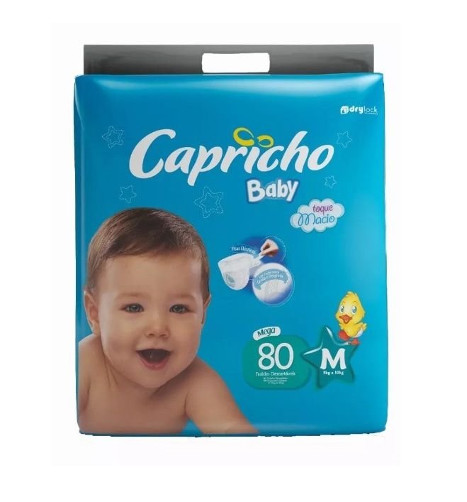 Fraldas Descartaveis Capricho Baby M 80 Unidades