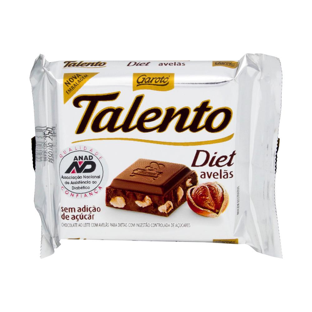 Chocolate Talento Diet Com Avelas Garoto 25g
