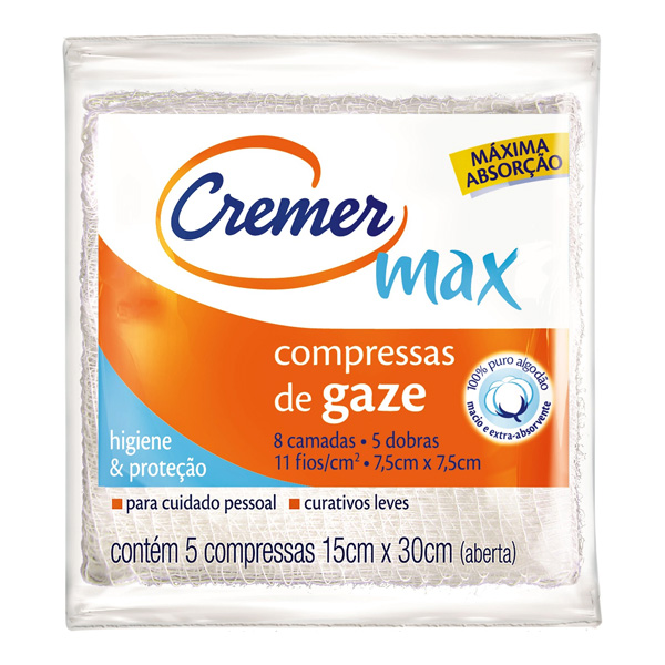 COMPRESSA GAZE CREMER NAO ESTERIL 5 UNIDADES
